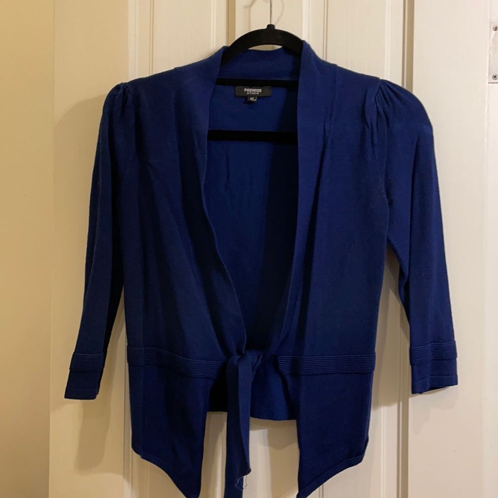 Premise studio deep blue sweater blazer. Size xs